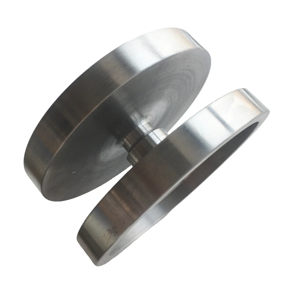 CNC custom metal flange bushings, stainless steel and aluminum alloy, machined, milled, drilled, polished, and anodized.