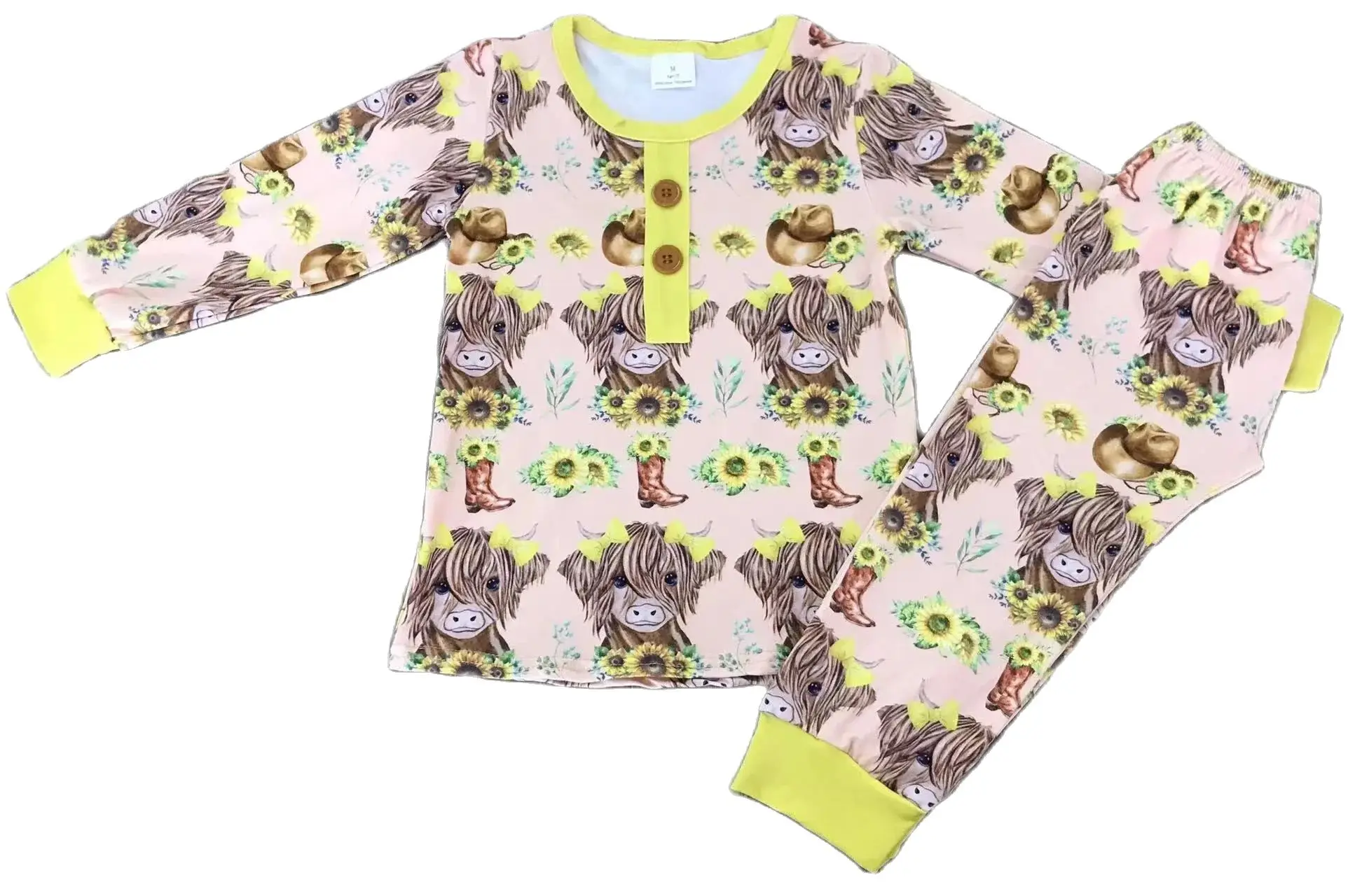 Conjunto longo de algodão infantil, vestido de bebê mais calças, roupas infantis, 0-16 anos, outono