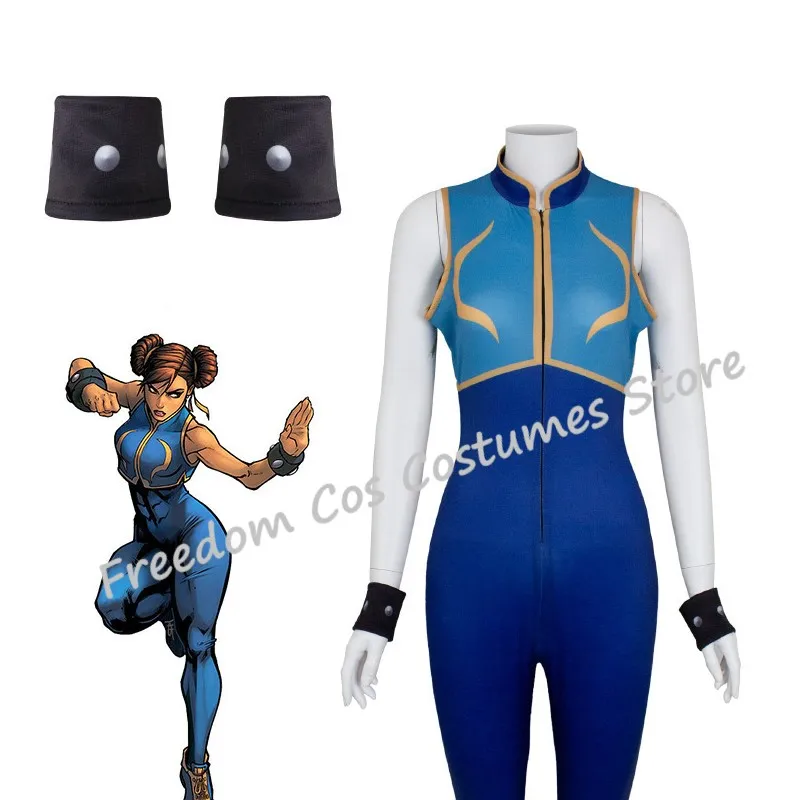 

Chun Li Cosplay Costume Anime Game Cosplay Costume Dress Outfit Women Feamle sexy Ladies Halloween Party Role Play Clothing