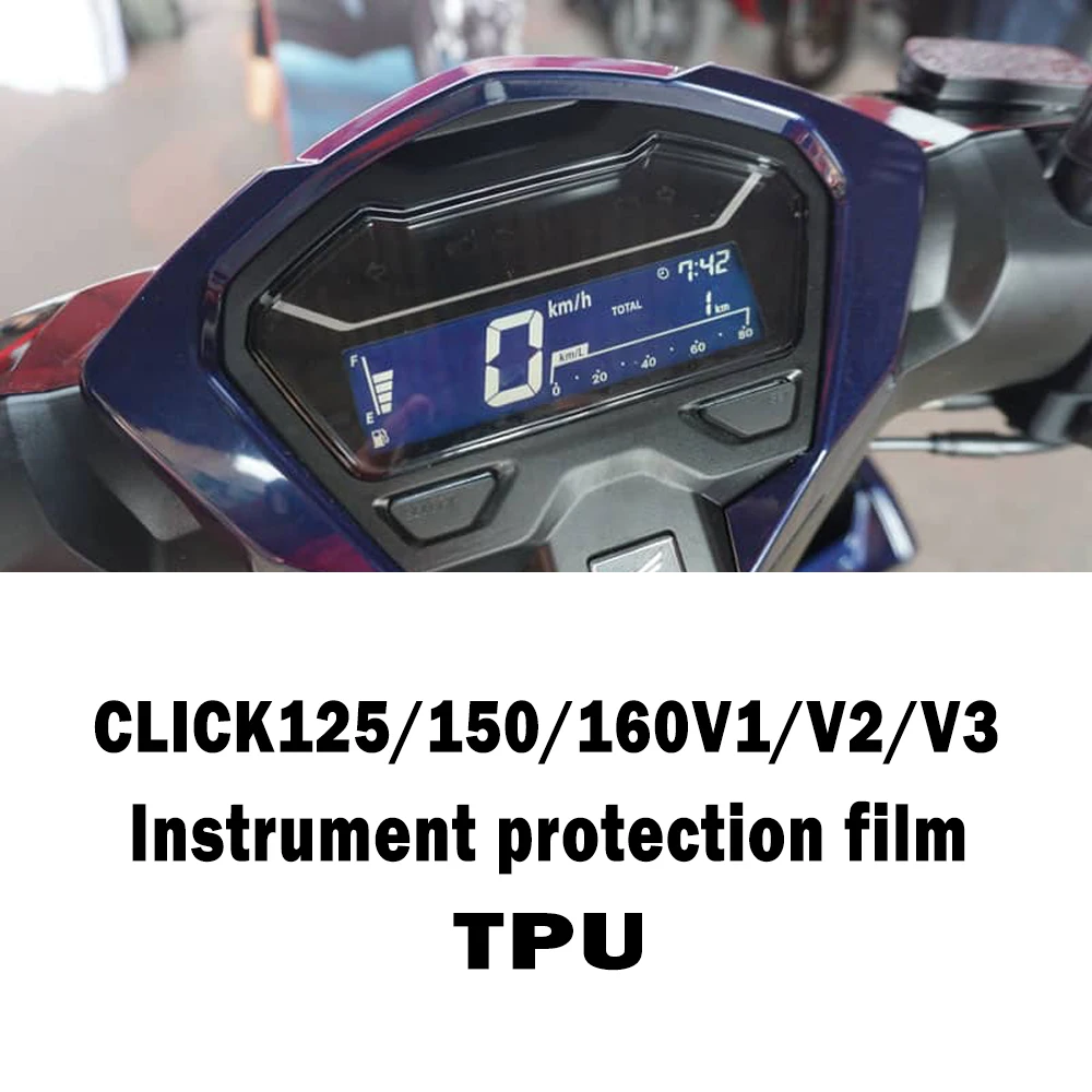 Motorcycle Instrument Film for Honda Click125 150 160 V1 V2 V3  Click150 Accessories Scratch Cluster Screen TPU TFT Protection