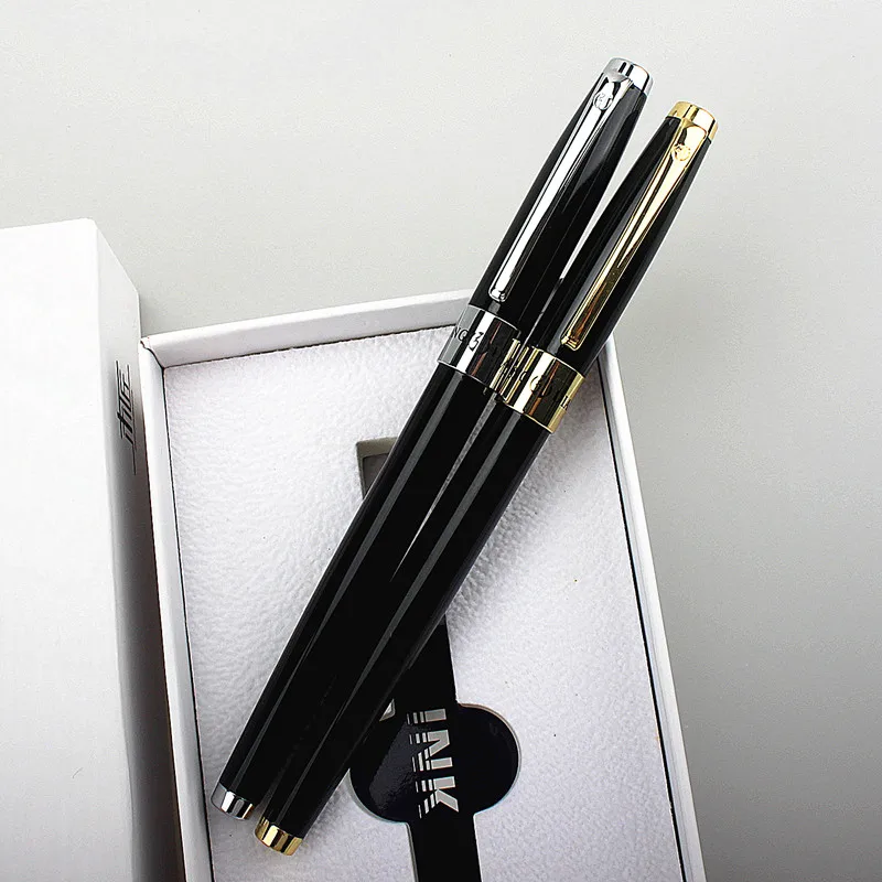 Luxury high quality two nibs Metal  Fine 0.5mm /0.38mm Nib Stationery office supplies School Supplies Fountain Pen