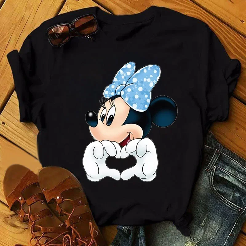 Cartoon Nette Minnie Grafik T-shirt Mode Frauen Casual Oansatz T Shirt Neue Maus Gedruckt T Shirt Kawaii Unisex Kleidung Tops