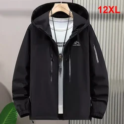 Patchwork Windbreaker Jacket Men 12XL Plus Size Jackets Coat Male Fashion Casual Outerwear Big Size 10XL 12XL