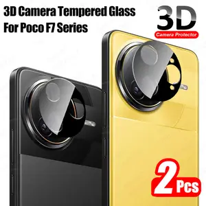 Bilashmart 2 3D 9H Back Curved Camera Glass POCO F7 Ultra Lens Protector On POCOF7 Pro Little F 7 F7Pro F7Ultra 5G Camera Lens Cover