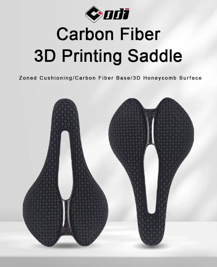 ODI Kohlefaser-3D-Druck Fahrradsattel Ultraleichtes und atmungsaktives hohles Wabenkissen Weicher Sitz für Rennrad/Rennrad/MTB – Detail 1