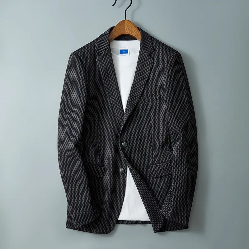 2026 Men High Quality Business Suit Jackets Men Slim Fit Corduroy Notch Lapel Two Buttons Blazers Man Casual Suit One Coat