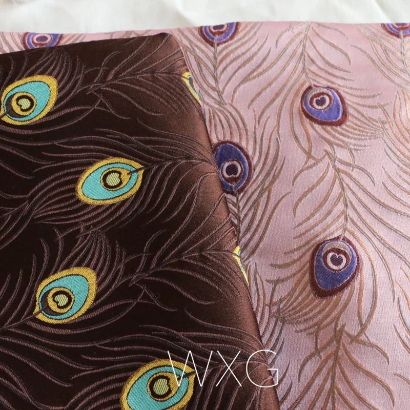 

Розовый кофейный антикварный перьевой парчовый жаккардовый костюм, юбка, жилет, модный дизайн «сделай сам», ткань для шитья, оптовая продажа, материал на метр