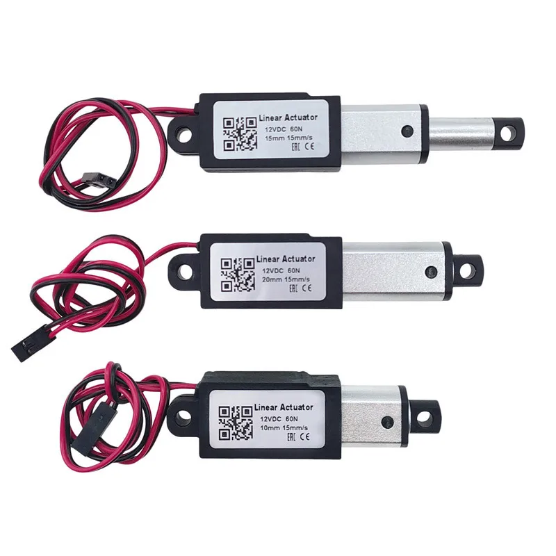 DC 12V Mini Electric Linear Actuator 10/15/20/25mm Stroke Micro Push Rod Putter 30N 60N 100N 150N Motor Controller