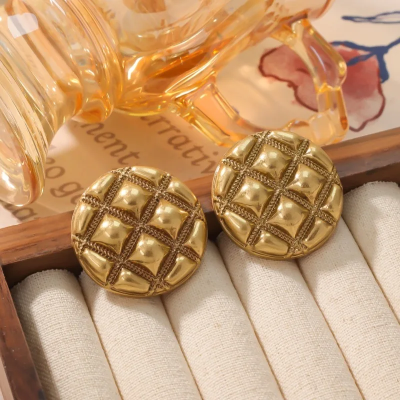 

Fashion Jewelry Vintage Temperament Gold Color Metal Geometric Round For Women Female Gifts 2025 Trend New Hot Selling