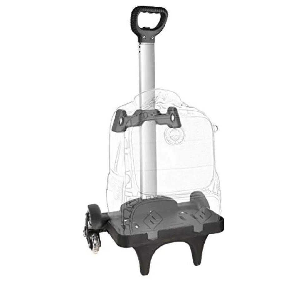 

Backpack Trolley, Wheeled Cart Aluminum Alloy, Folding Trolley Cart for Schoolbag, 6 Wheels Luggage Cart with Edge Guard