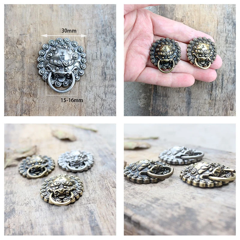 5Pcs Lion Ring Conchos DIY Leather Clothing Hat Handbag Belt Decorative Button Retro Screwback Button Leather Decoration view 3