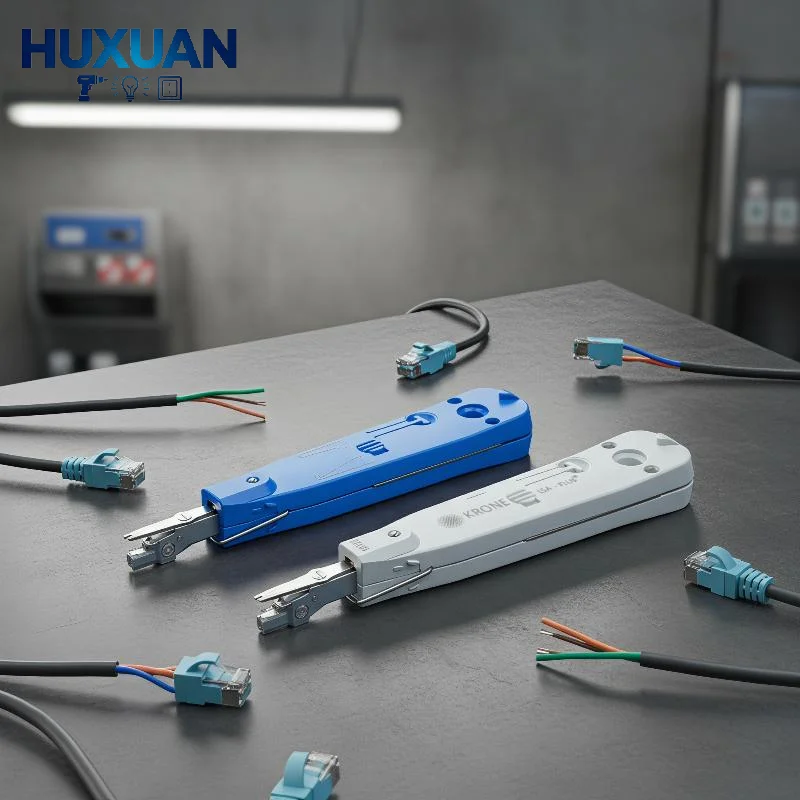 Heavy Duty RJ11 RJ45 Network Punch Down Cutter Anti-slip Handle Telecom Wire Tool for Commercial Cabling Repair Work