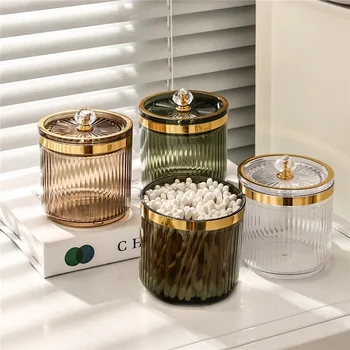 Multifunktionaler Kosmetik-Organizer, staubdicht, für Make-up, Wattestäbchen, Ballpolster, Halter, Make-up-Werkzeug, Aufbewahrungsbox, Behälter für den Schreibtisch