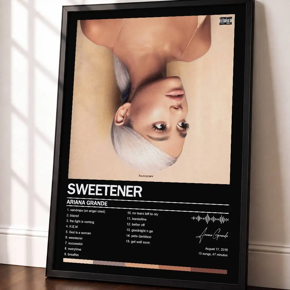 Petal Poster Album Art Cover Songs Pop Zanger Band Wand Waterdichte Papieren Sticker Voor Woonkamer Huisdecoratie A-Ariana G-Grande