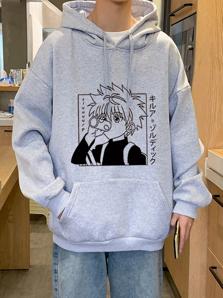 Hunter X Hunter Anime Hoodie für Männer Frauen Kurapika Manga Sweatshirts Fleece Herbst Winter Gothic Harajuku Kapuzenpullover – Detail 5
