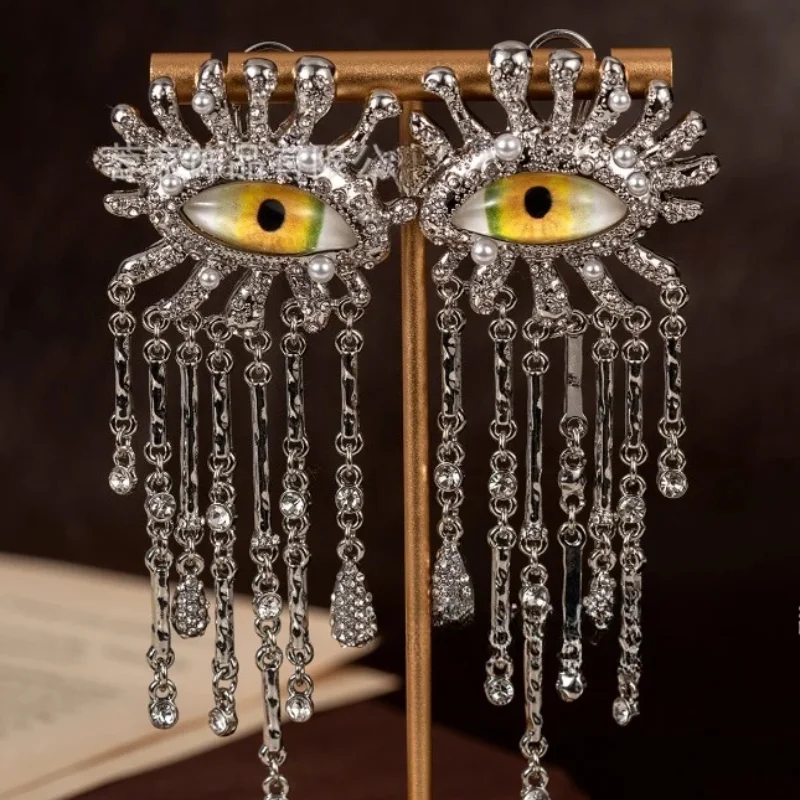 

Evil Eye Tassel Earrings for Women – Vintage-Style, Bold European & American Design, Jewelry Gift