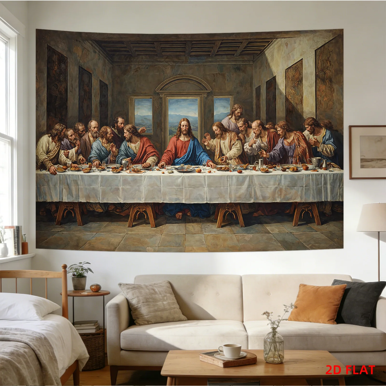 Giant Last Supper Tapestry Wall Hanging Biblical Art Jesus Christ Christian Religious Mural Decor for Home
