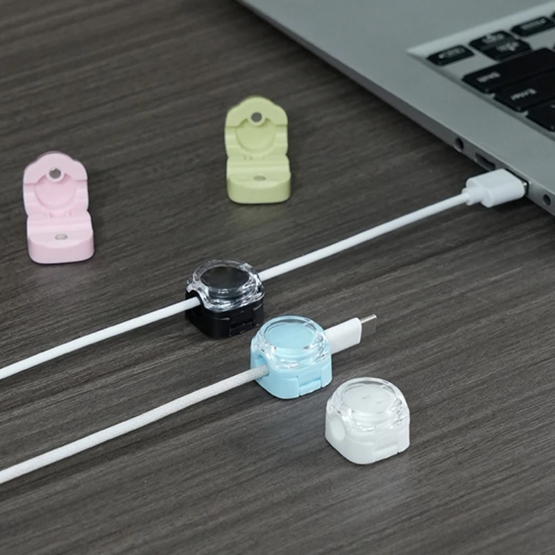 Juego organizador cables magnético, gestión cables alimentación para carga escritorio, soporte Clip gestión
