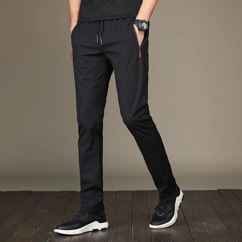 2023 New Summer Versatile Casual Men's Clothing Loose Straight Non Ironing Quick Drying Sports Slim Fit Trendy Polyester Pants