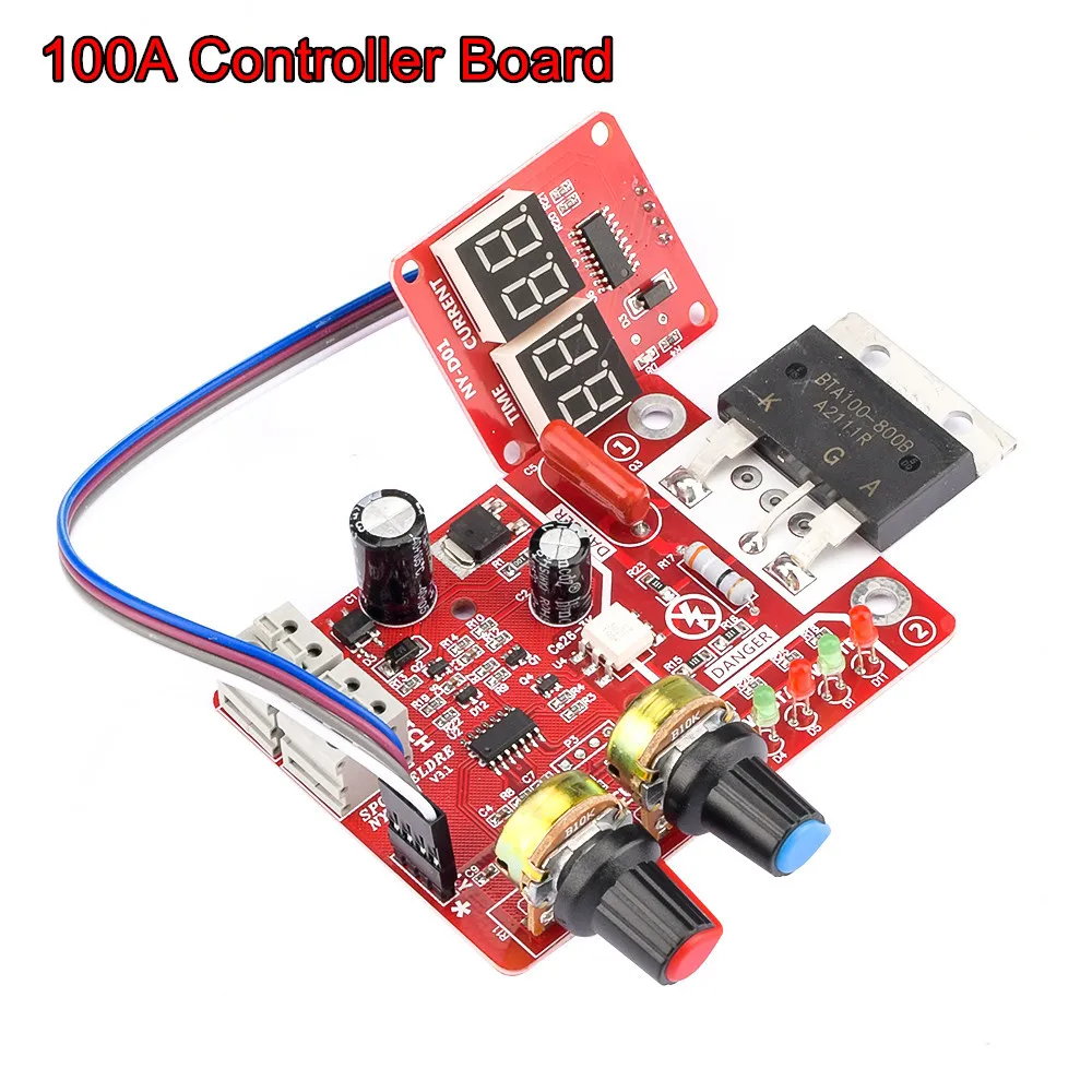 Imagem -02 - Digital Spot Welder Machine Time Control Board 40a 100a ac 110v 220v a 9v Transformador Controlador Board Ny-d01