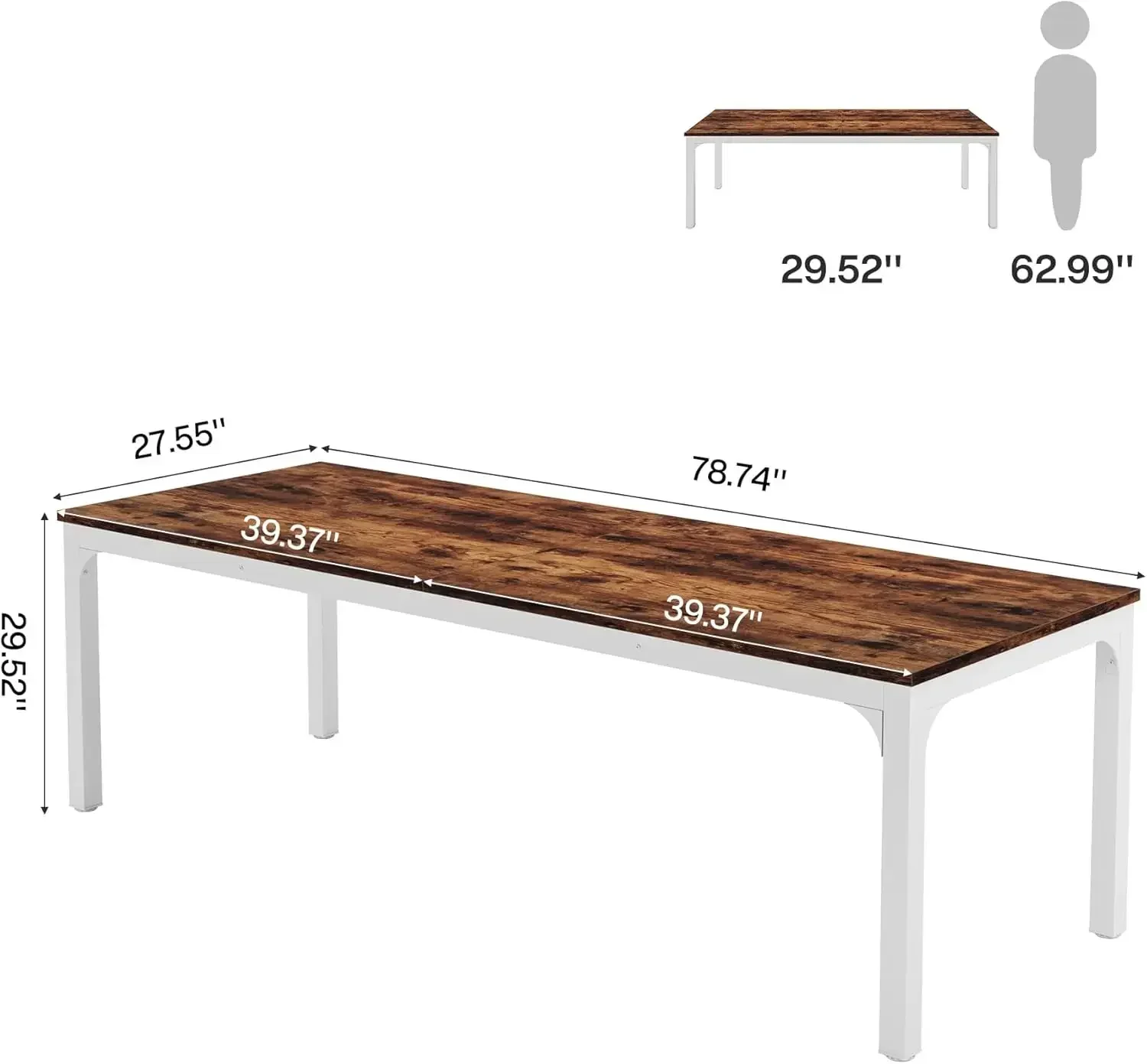 [Discounted Price, Hot Sale!]78.7 Inches Extra Long Computer Desk 2 Person Desk, Double Long Desk, Workstaion for Home Office (R