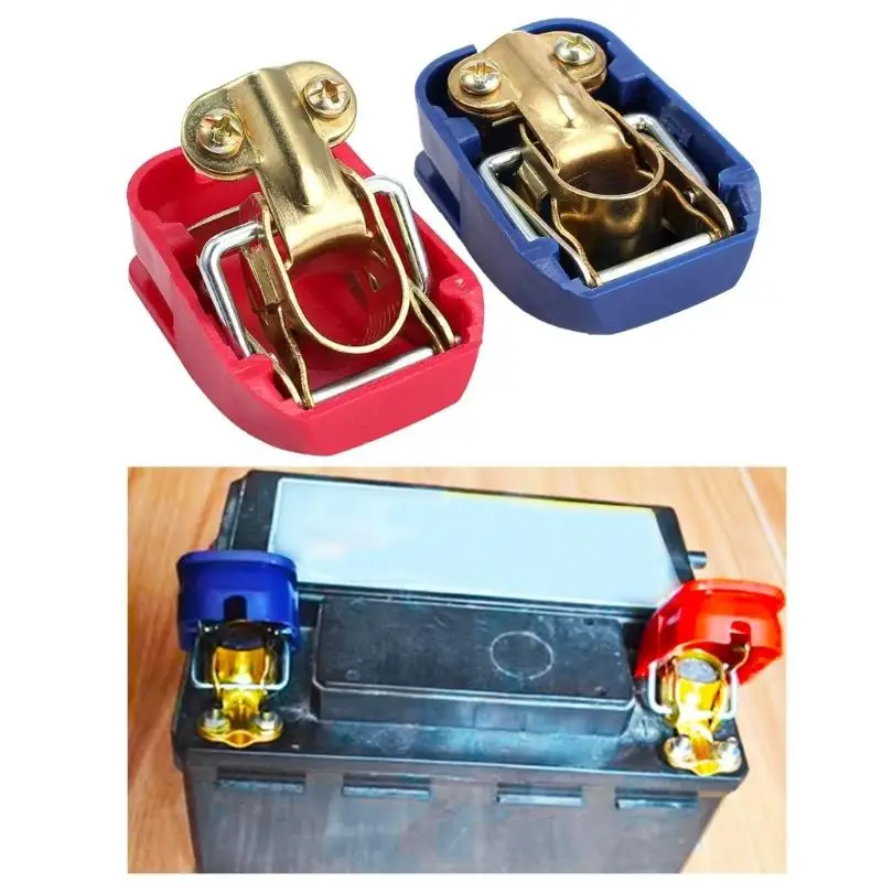 2 Pairs Car Top Post Battery Terminals Clamps Set Universal Battery Clamps