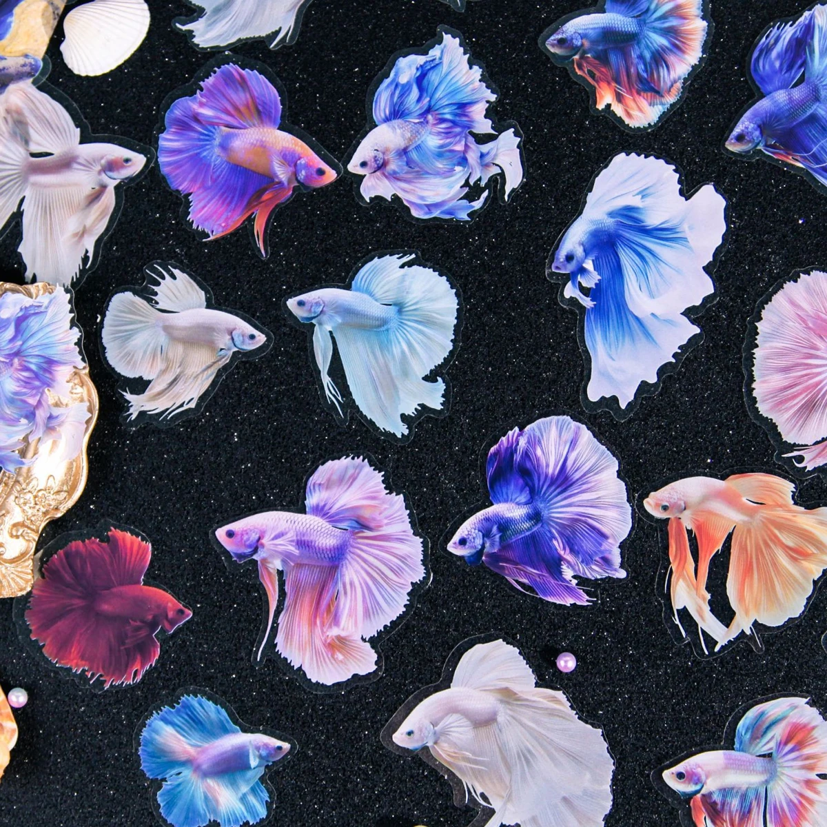20 pcs Rumble Fish theme Stickers Adhesive Colorful Cartoon Waterproof Sticker  For Scrapbooking Laptops Water Bottles Notebook