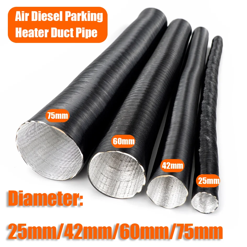 25mm 42mm 51mm 60mm 75mm Durchmesser 100-300cm Länge Luft-Diesel-Standheizungskanal Rohr Schlauch für Auto LKW VAN Camper – Detail 1