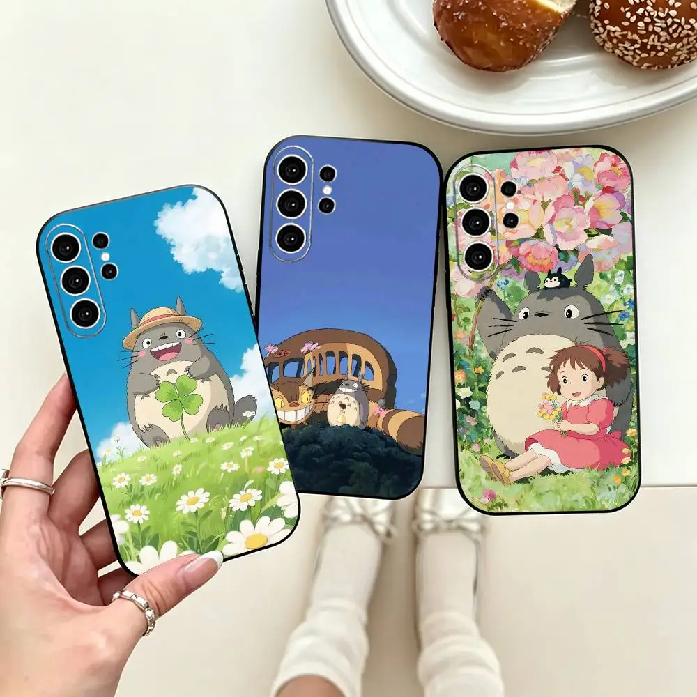 My Neighbor Totoro-o  Phone Case Black Silicone Soft For Samsung S25,S24,S21,S22,S23,S30,Ultra,S20,Plus,Fe,Lite