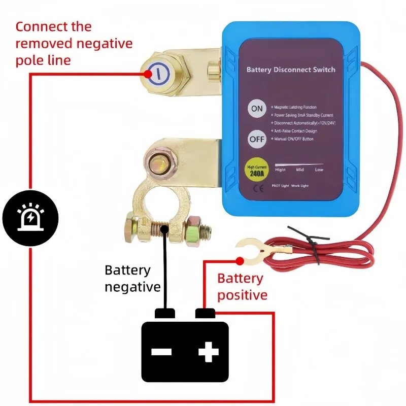 Remote Battery Disconnect Switch 12V 24V Smart Isolator for Car Boat Marine Vehicle Security
