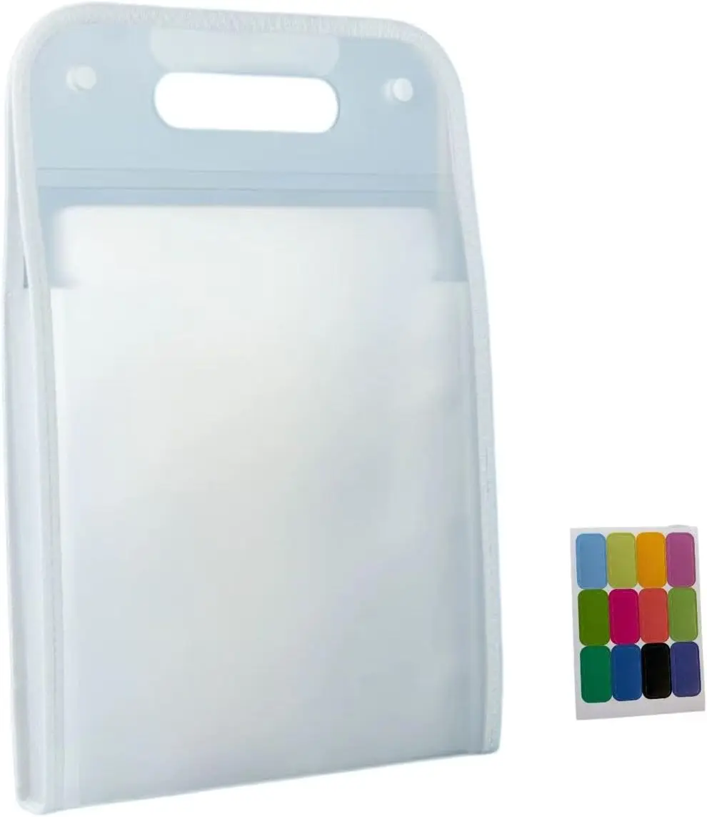 Carpeta de Archivo Tipo Acordeón Translúcida, Organizador de Documentos y Recibos, Carpeta de Archivo Expandible para la Escuela, el Hogar y la Oficina