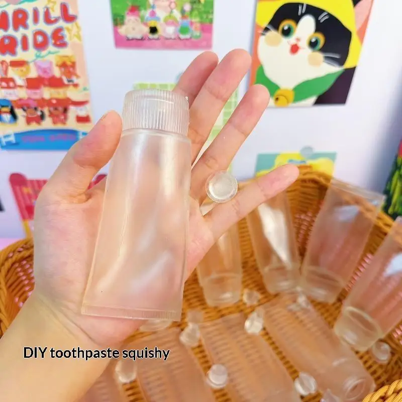 Toothpaste Shaped Squeeze Stress Relief Bottle 1/3Pcs DIY Clear With Plug for Family Interactive Game Gifts