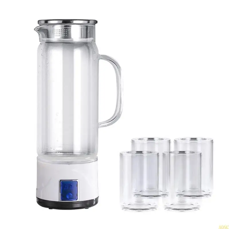 

A0NC Portable Hydrogens Water Bottle 1000ML Glass Texture for Sports and Everyday Use
