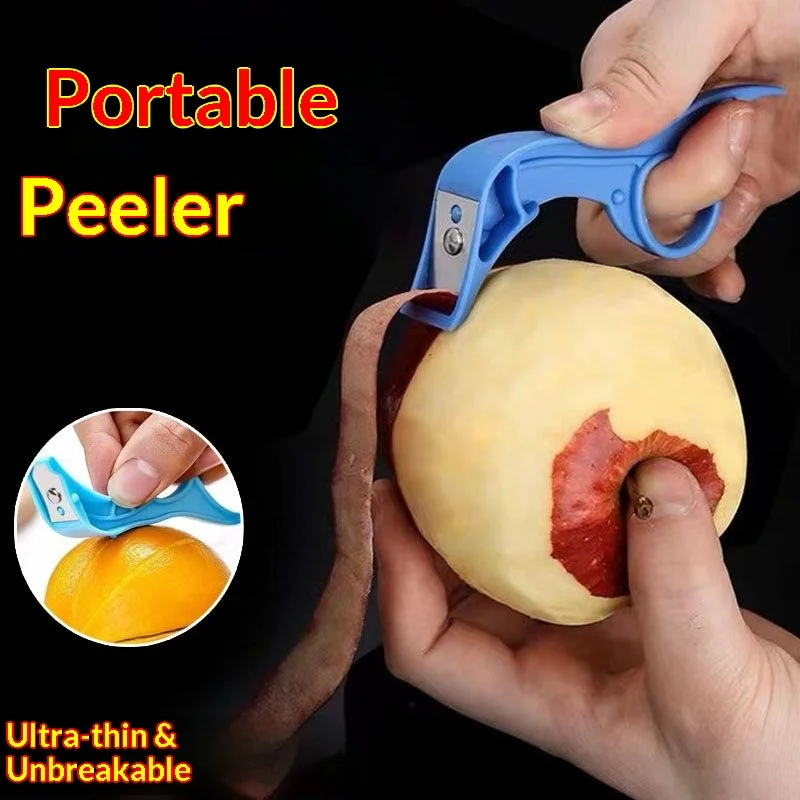 Portable Ring‑Handle Fruit Peeler Stainless Steel Blade Manual Apple Peeler Vegetable Peeling Tool Kitchen Gadget