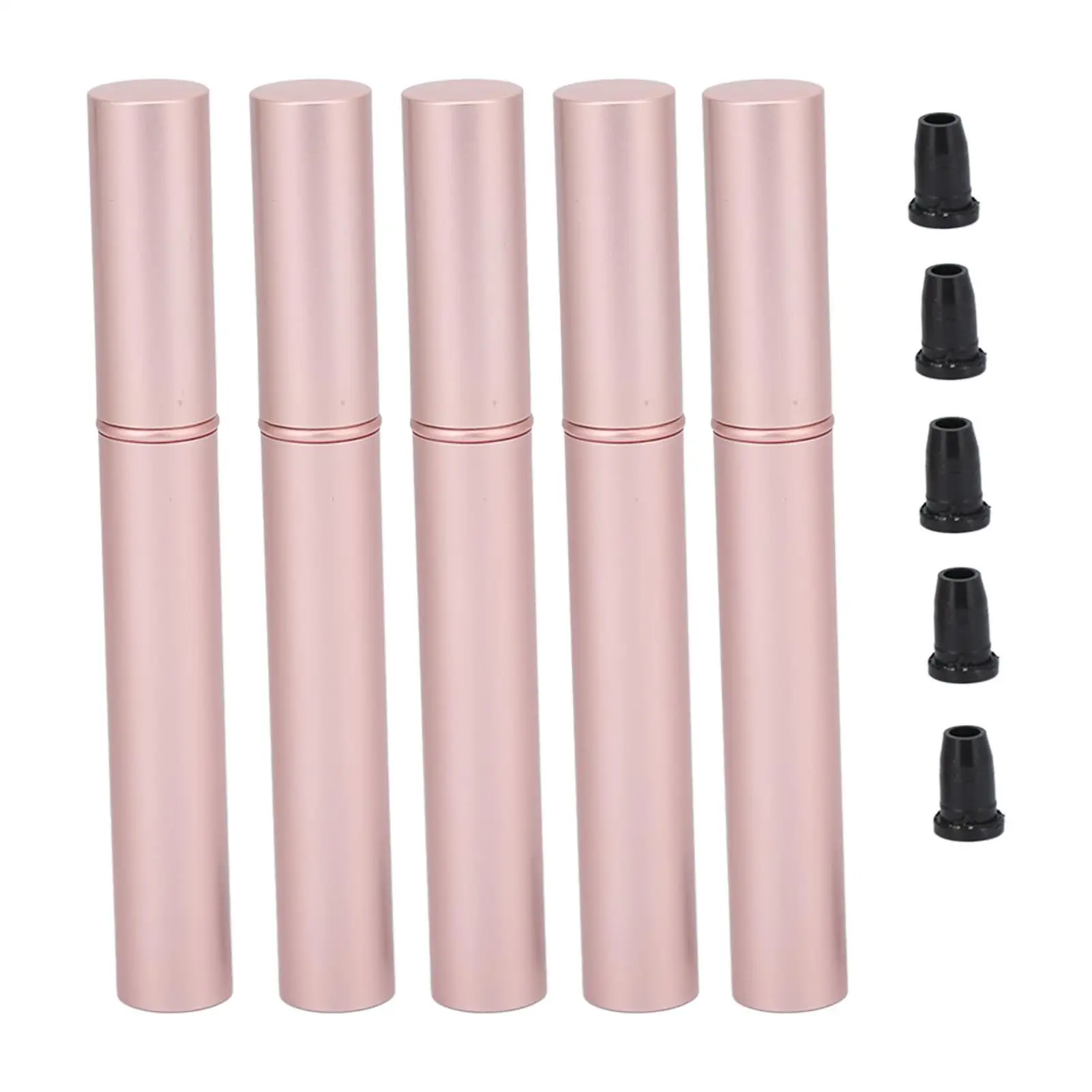 

5Pcs 4ml Refillable Aluminum Eyelash Growth Liquid Bottles with Wands - Makeup Tool Containers