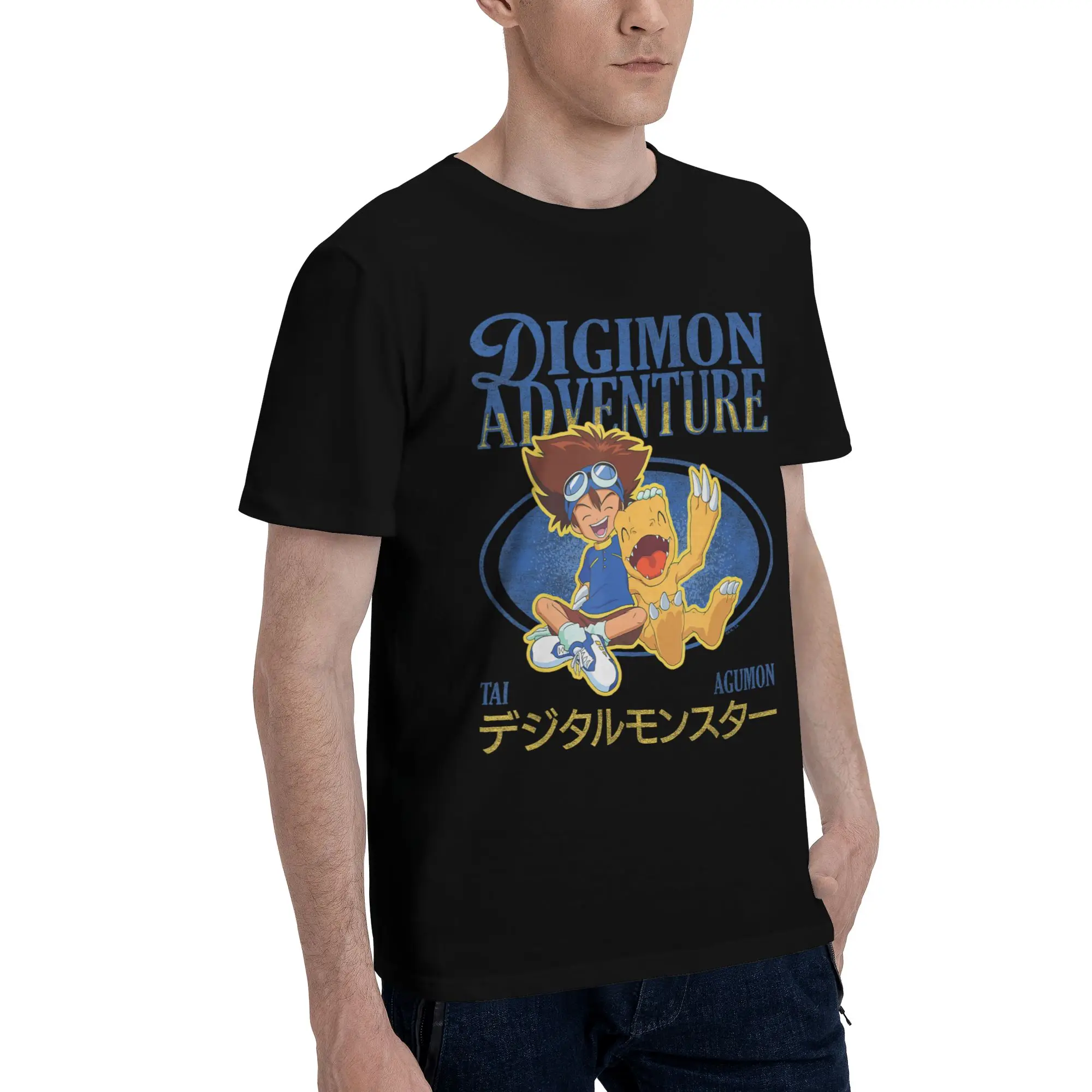 Digimon 40 Graphic Funny 100% Cotton T-Shirt Bandai Tops Tees For Men