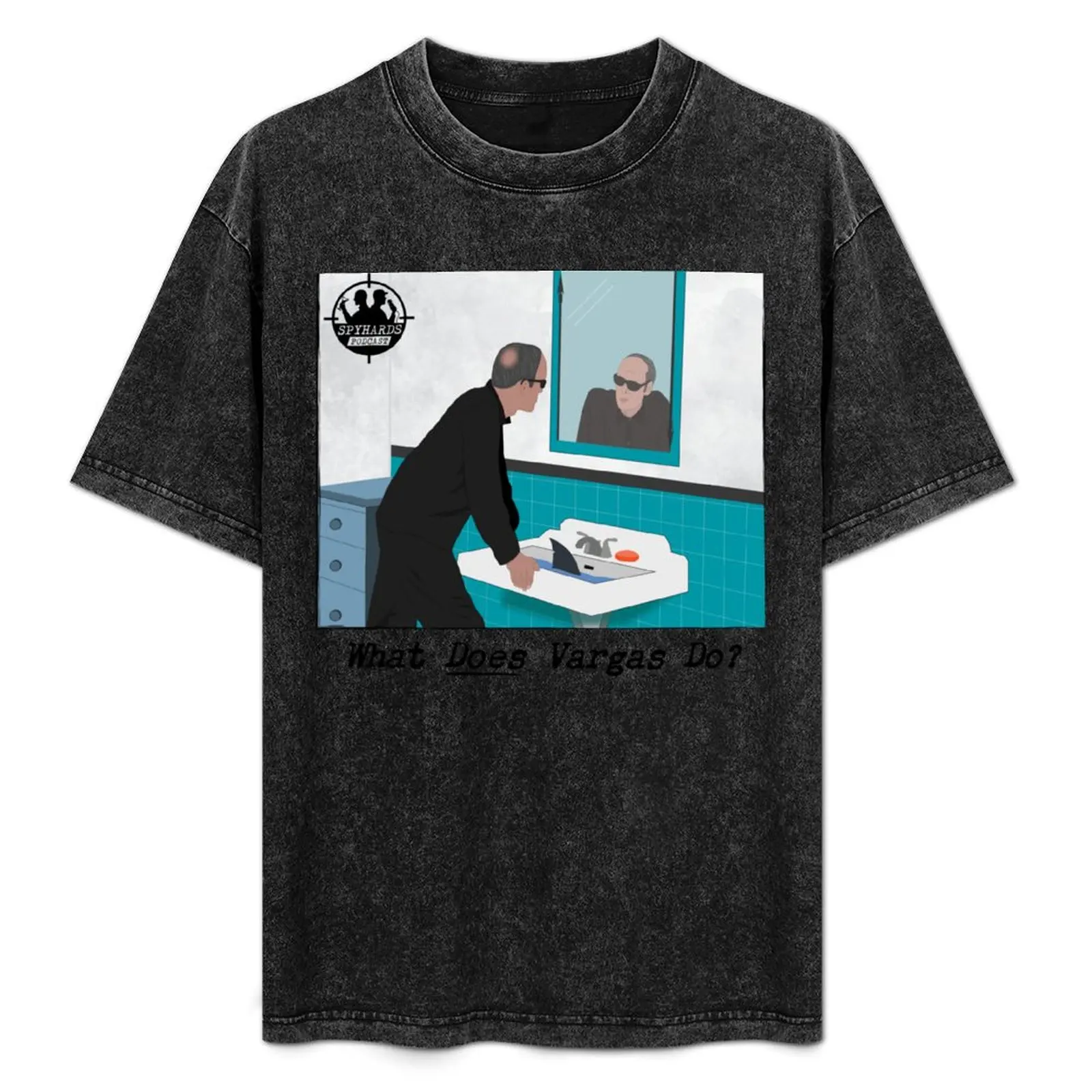 

What Does Vargas Do T-Shirt Art Pattern Printed Casual Top