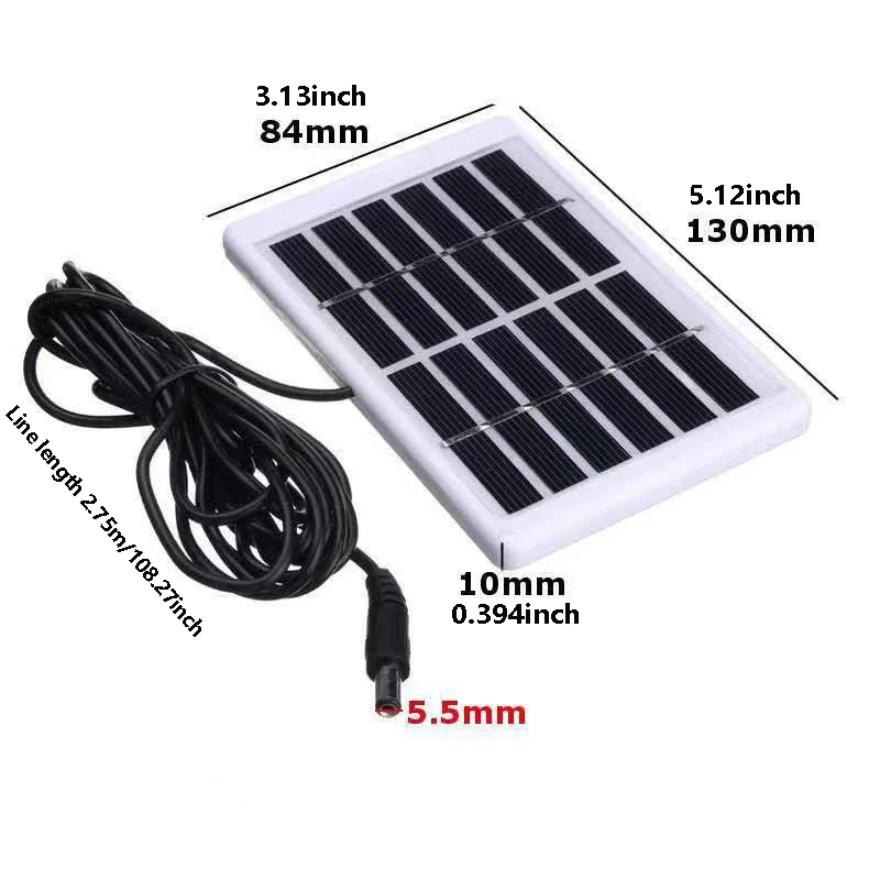 Solar Panel 1.2W 6V Mini USB Monocrystalline Solar Panel Power Module Charger Outdoor Polycrystalline DIY with 118.27 inch Cable