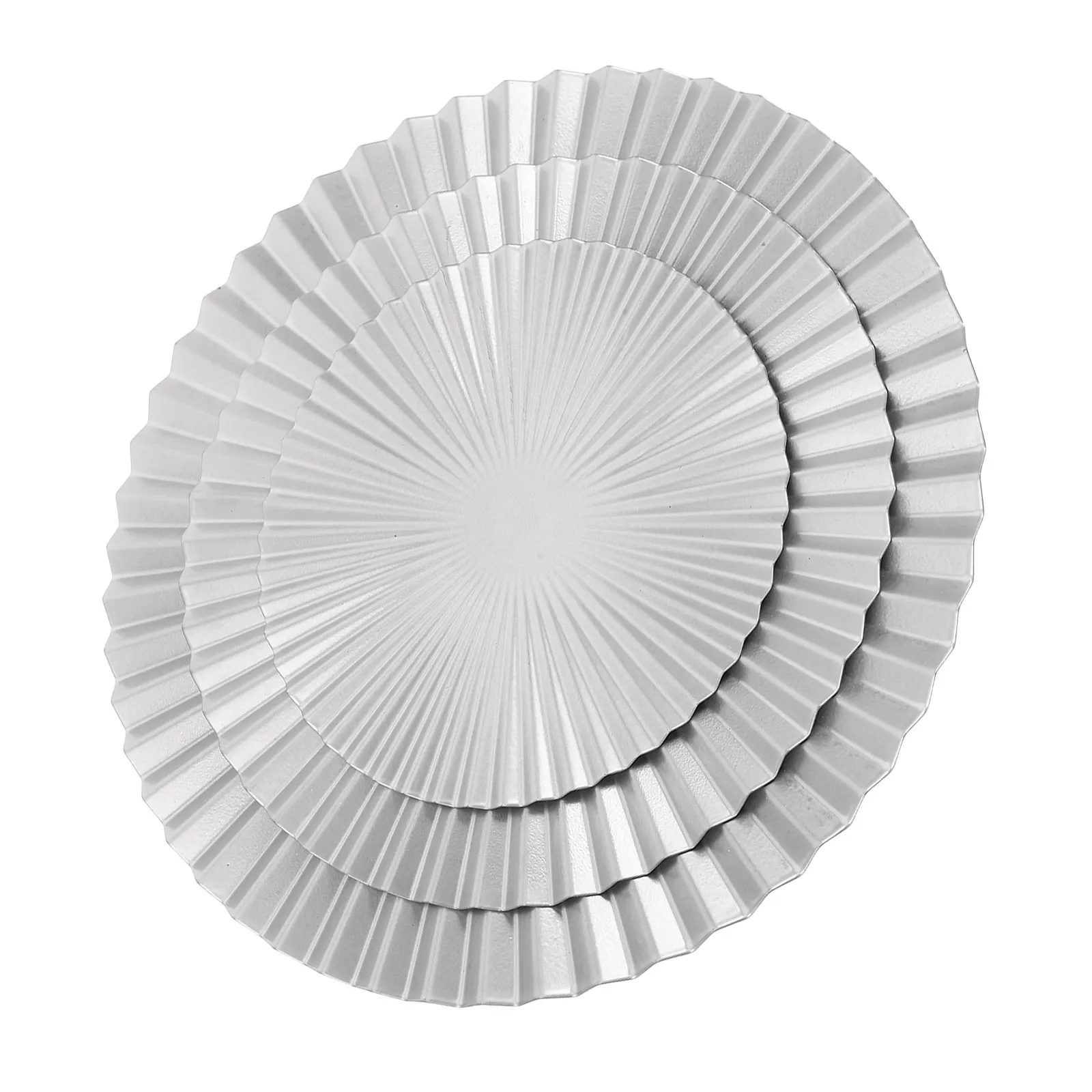 3Pcs Sunburst Radial Wall Decor Modern Metal Hanging Sculptures Round Ripple Panels Living Room Entryway Round 3D Ripple Panels
