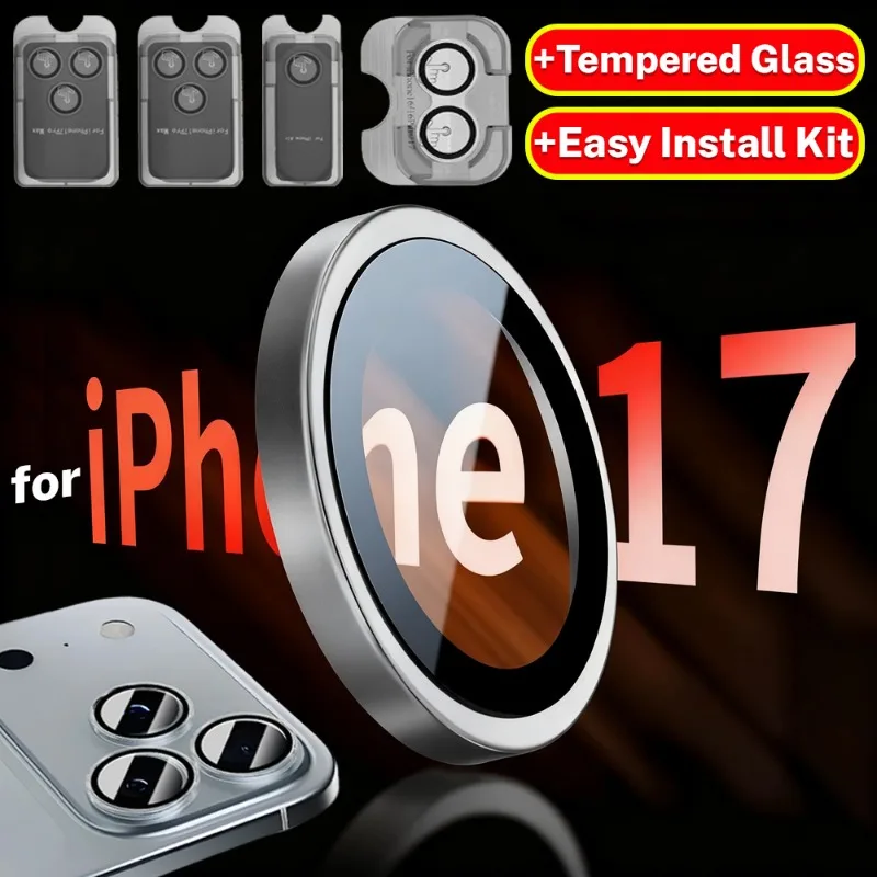 

2/1PCS Easy Install Clear AR Lens Cap For iPhone 17 Pro Max 17Air 17Pro Max Dust Free Camera Protector Tempered Glass Film