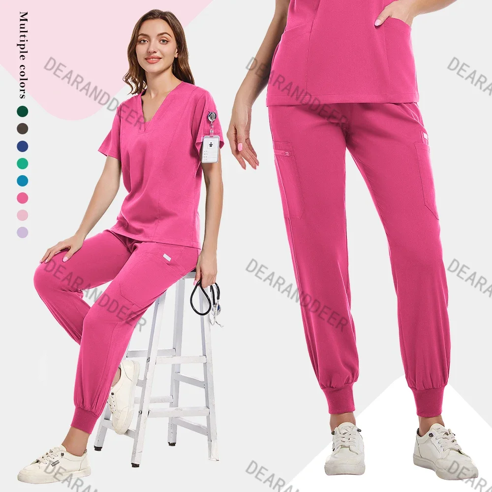 High-quality thick medical female matte set care accessories hospital surgical gown dental clinic beauty salon work uniform