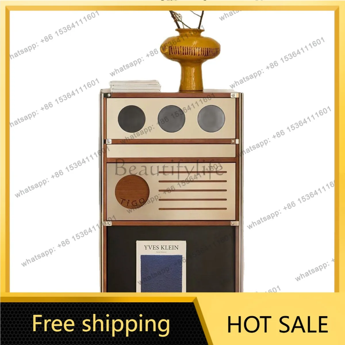 FG medieval Bauhaus living room storage cabinet retro storage solid wood drawer cabinet