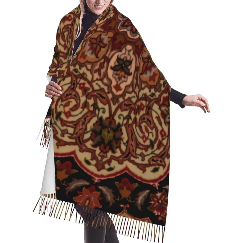 

Восточный акцент, винтажный шарф с персидским узором 1, кашемировый шарф с бахромой, осенние и зимние шелковые шарфы, очень теплые и мягкие идеальный подарок