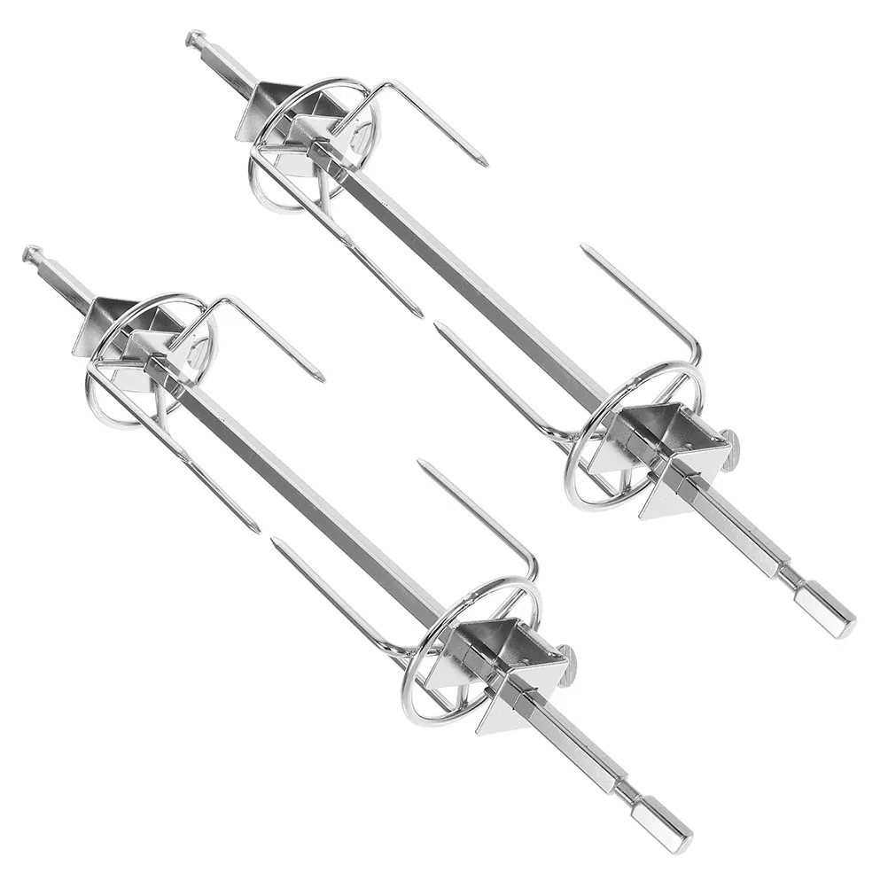 

2 Set Electric Oven Rack Grill Forks Bbq Kitchens Stainless Steel Chicken Tools Air Fryer Rotisserie Roast Grilling