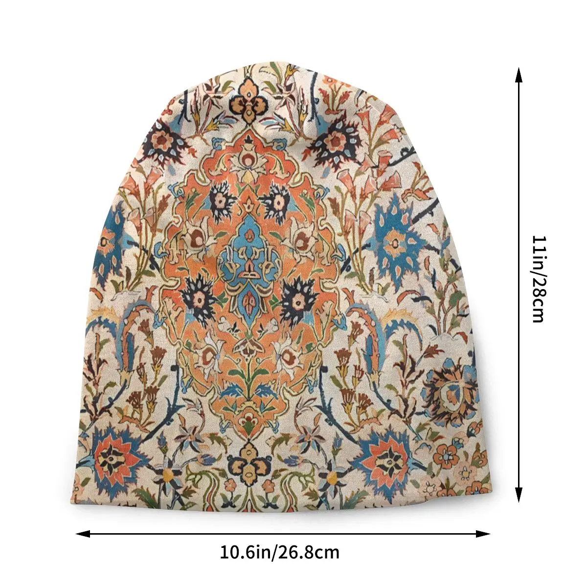 Unique Persian Culture Thin Bonnet Homme Sport Bohemian Antique Persian Tabriz Skullies Beanies Caps Creative Hats