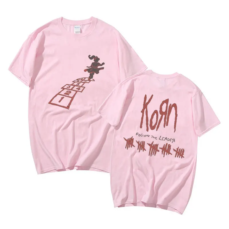 Rock Band Korn Follow The Leader Graphic T Shirt Men Women Fashion Loose Short Sleeve Tees Man Vintage Gothic Oversized Tshirt