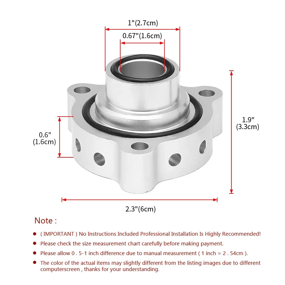 Universal Blow Off Dump Valve Adapter Spacer Kit Fit For BMW Mini Cooper 2007-2012 & For PEUGEOT 1.6 Turbo Engines 207 GT GTI