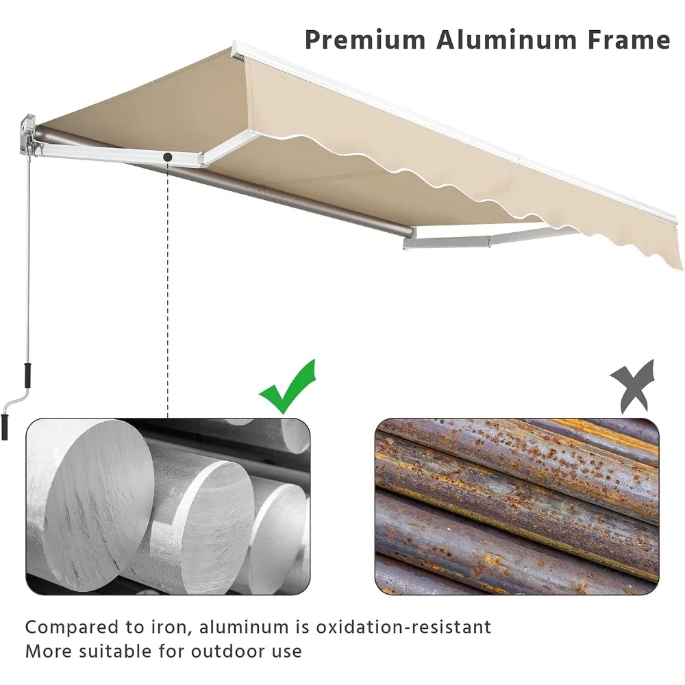 Imagem -04 - Mirebo de Pátio Retrátil com Moldura de Alumínio Janela e Porta Abrigo Poliéster 280 g m² 8x7 Pés