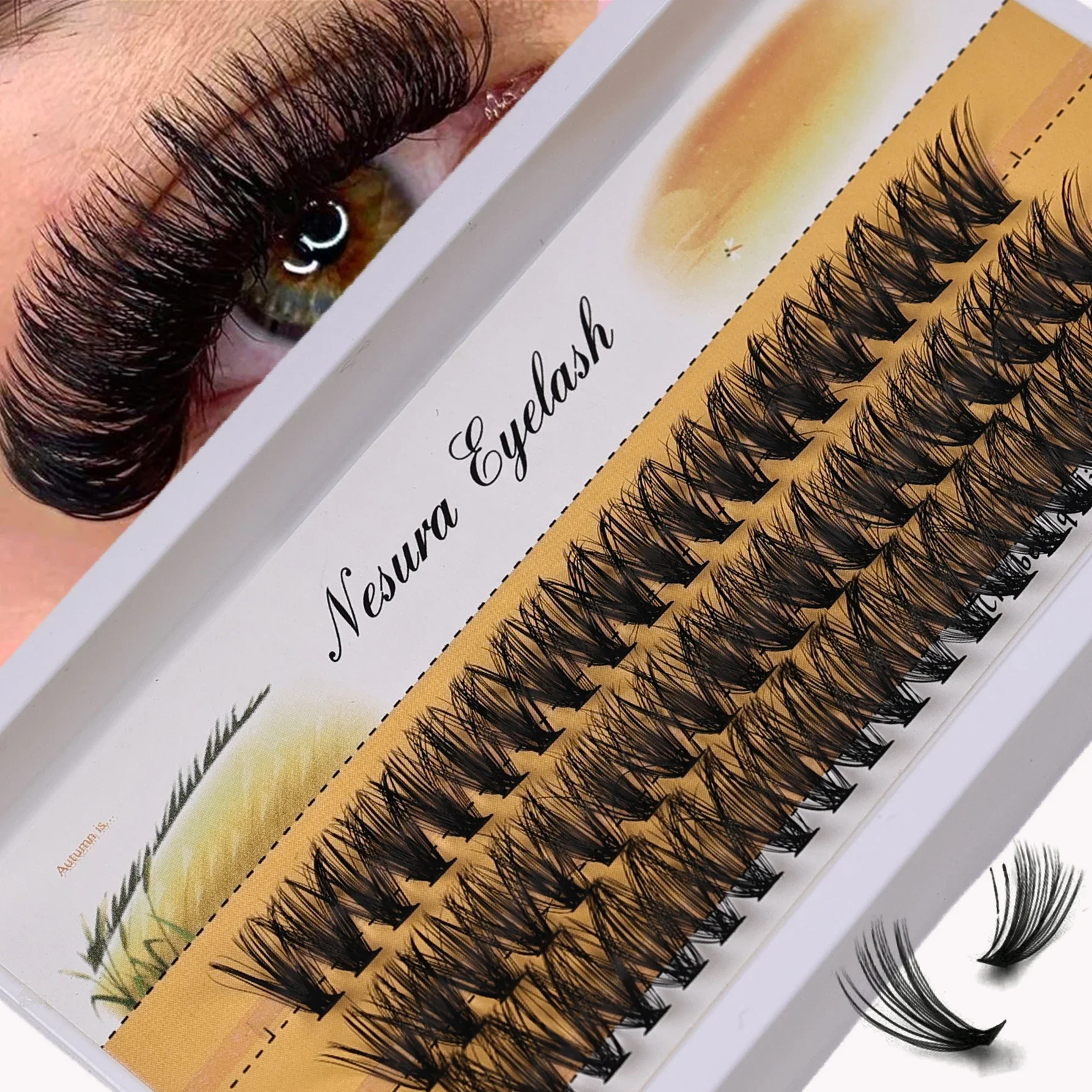 40D Lashes Cluster 60 Bundles Natural Eyelash extension 3D Russia Individual Eyelash Cluster Makeup Tools Lashes Fake Eyelashes