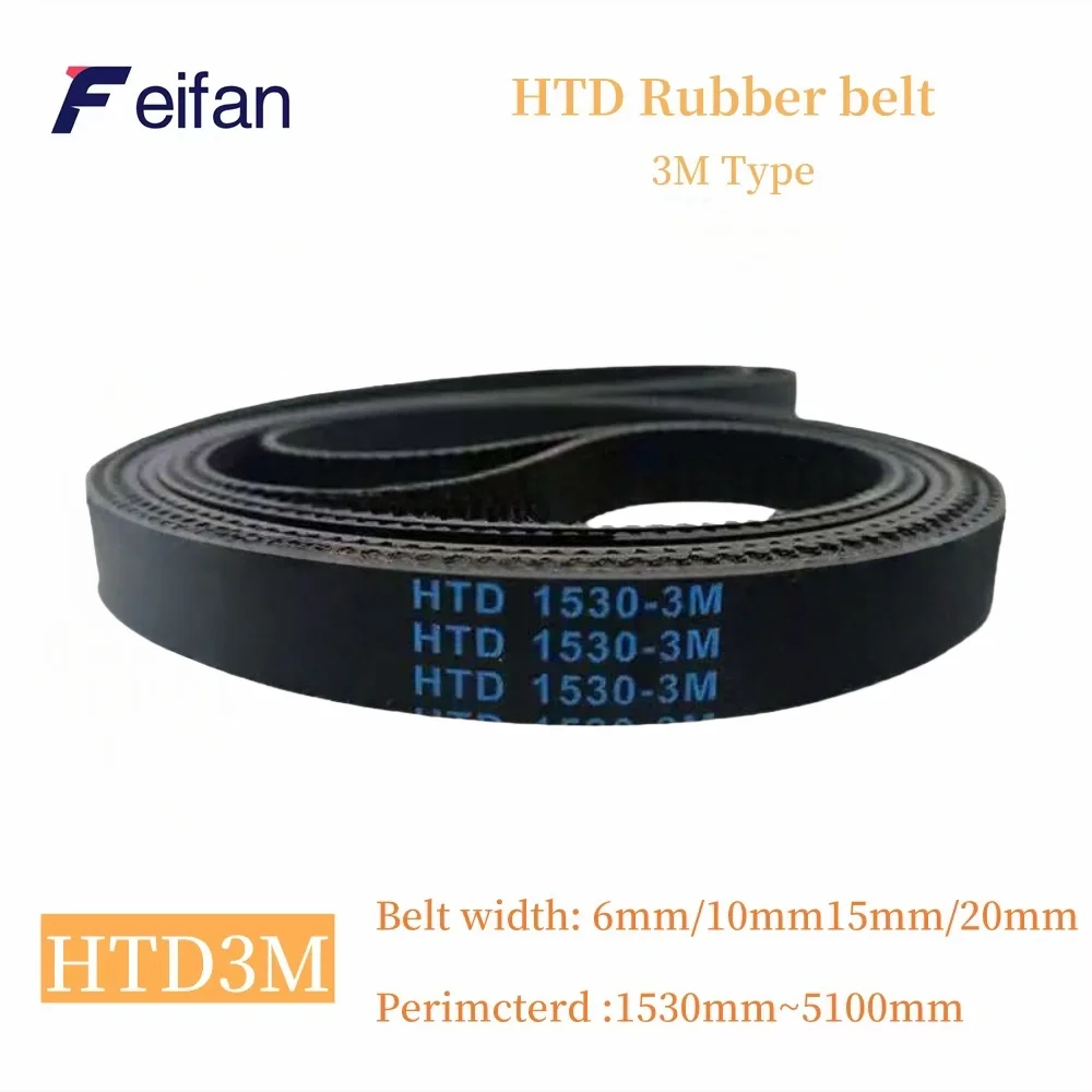 

HTD3M Синхронный ремень по периметру 1530-5100 мм Ширина ремня 6/10/15/20 мм Резиновый зубчатый ремень Синхронный ремень с замкнутым контуром Расстояние 3 мм